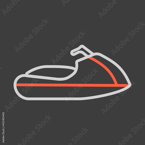 Fast water scooter and water sport vector icon