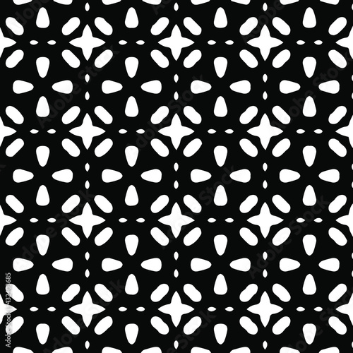 Wallpaper Mural Geometric vector pattern with Black and white colors. Seamless abstract ornament for wallpapers and backgrounds. Torontodigital.ca