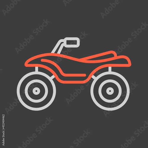 ATV rider, Quad bike icon on dark background