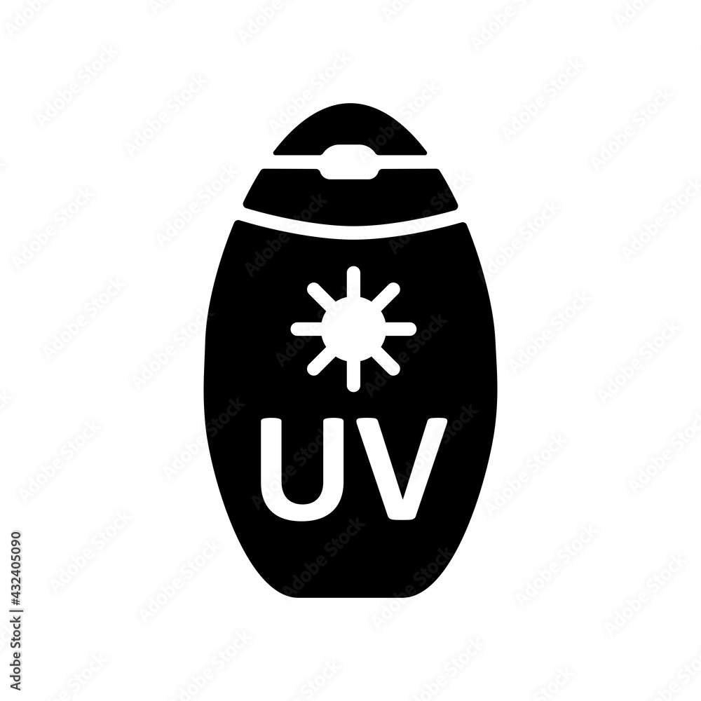 Sunscreen cream vector glyph icon. Summer sign Sunscreen cream vector glyph icon. Summer sign