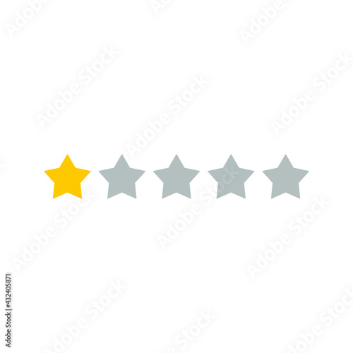 Stars rating icon set. Set of Gold star icons isolated color editable