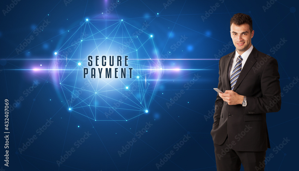 businessman thinking about security concept businessman thinking about security concept