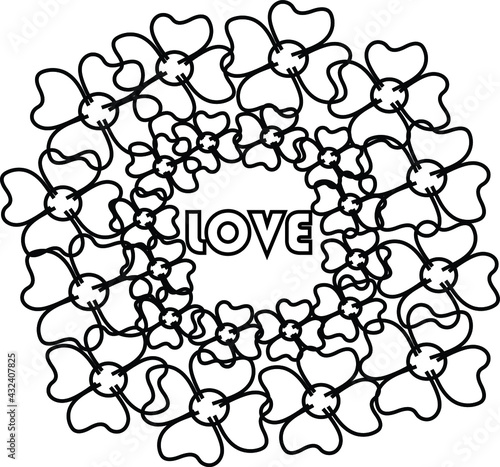 abstract background with love coloring page