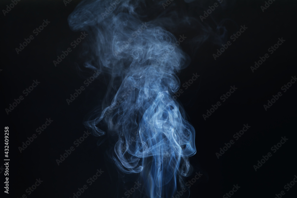 Movement color smoke girl black background with copy space. Movement color smoke girl black background with copy space.