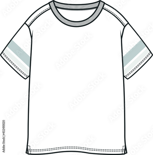 T shirt flat sketch for teenagers