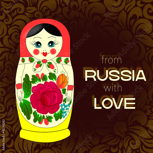 Traditional matryoshka or russian doll isolated