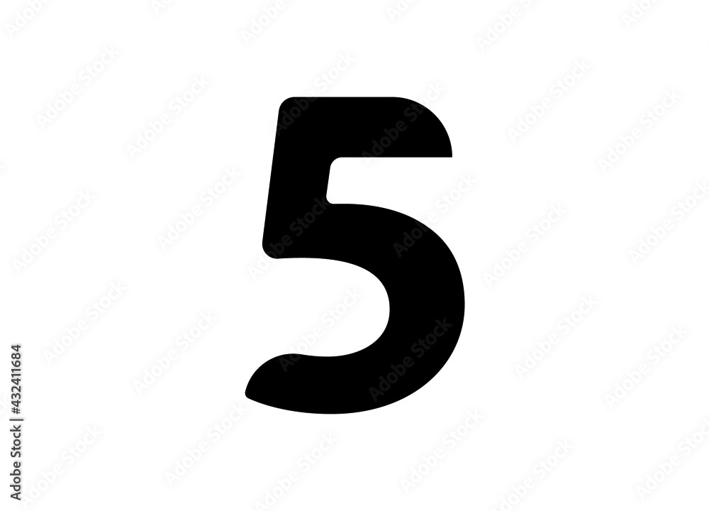 Number five of modern design on white background. Vector design EPS Number five of modern design on white background. Vector design EPS