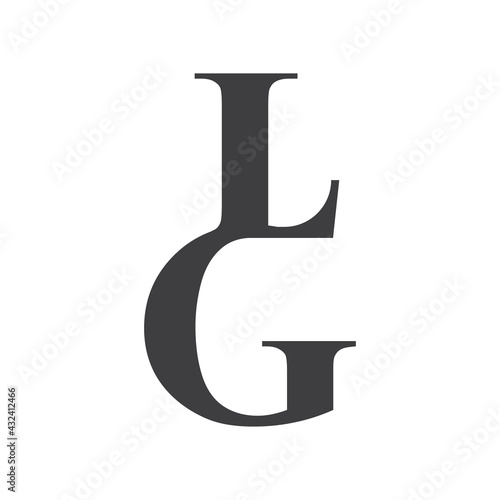 Alphabet letters Initials Monogram logo GL LG photo