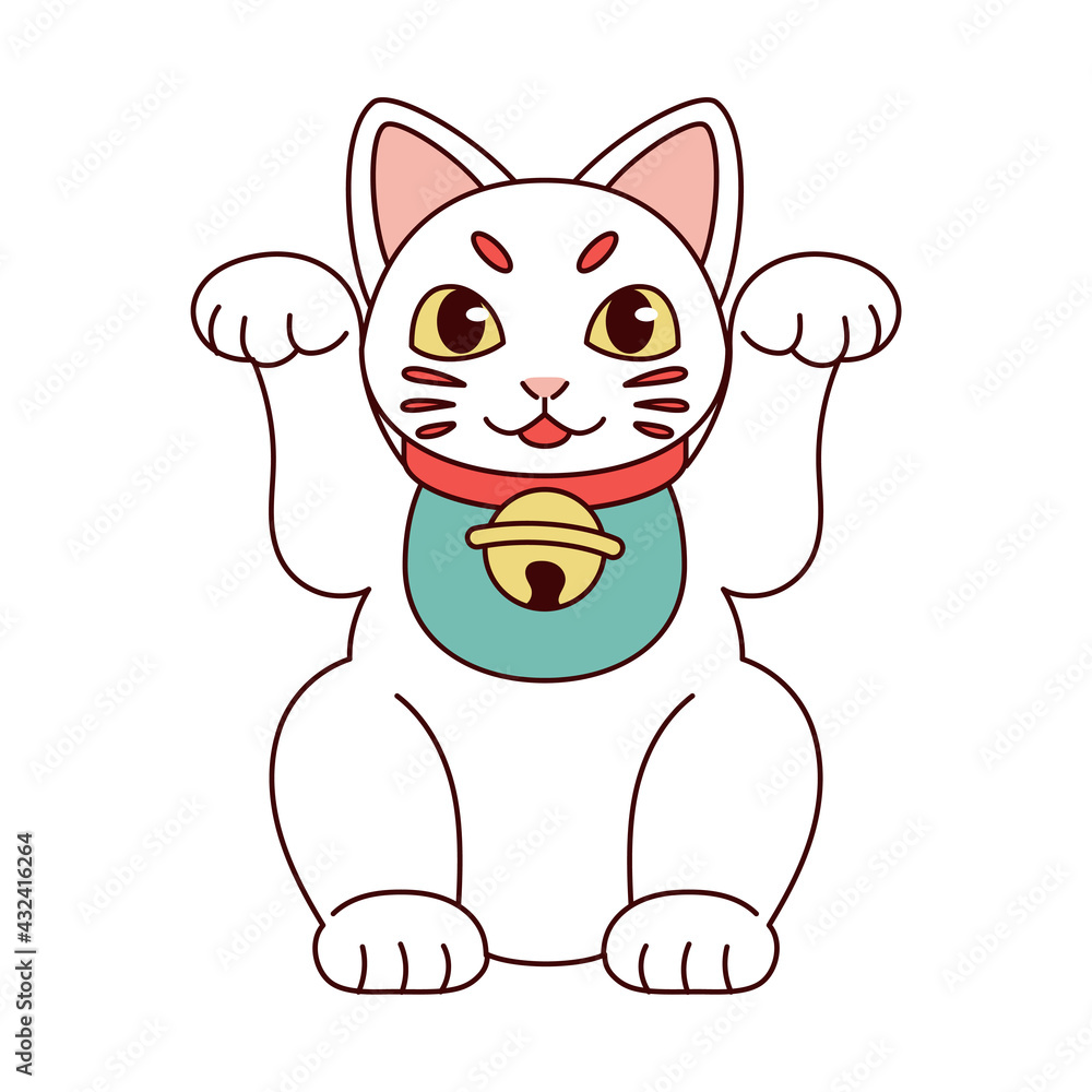 Isolated Japanese Maneki Neko Lucky cat Isolated Japanese Maneki Neko Lucky cat