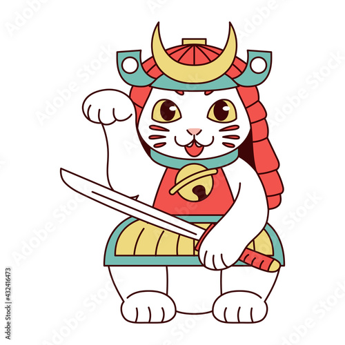 Isolated Japanese Maneki Neko Lucky cat