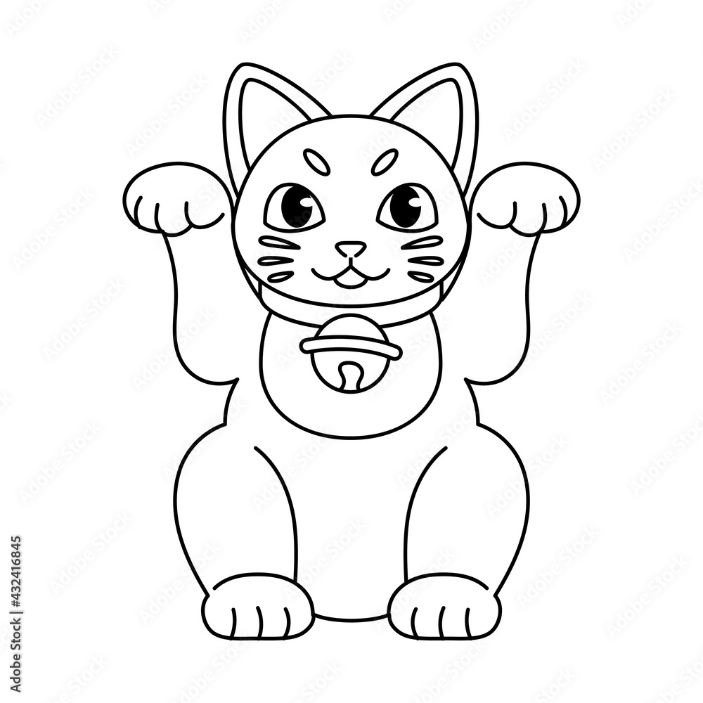 Outline of a Japanese Maneki Neko Outline of a Japanese Maneki Neko