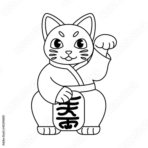 Outline of a Japanese Maneki Neko