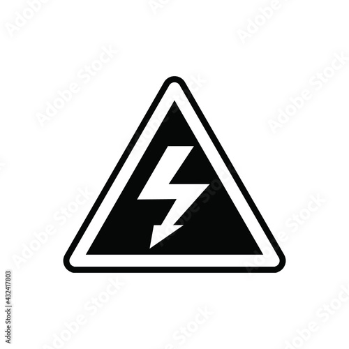Free Download High voltage warning triangular Icon. Lightning bolt, thunder symbols or flash pictogram. Electrocution danger illustration. - GFXLoad