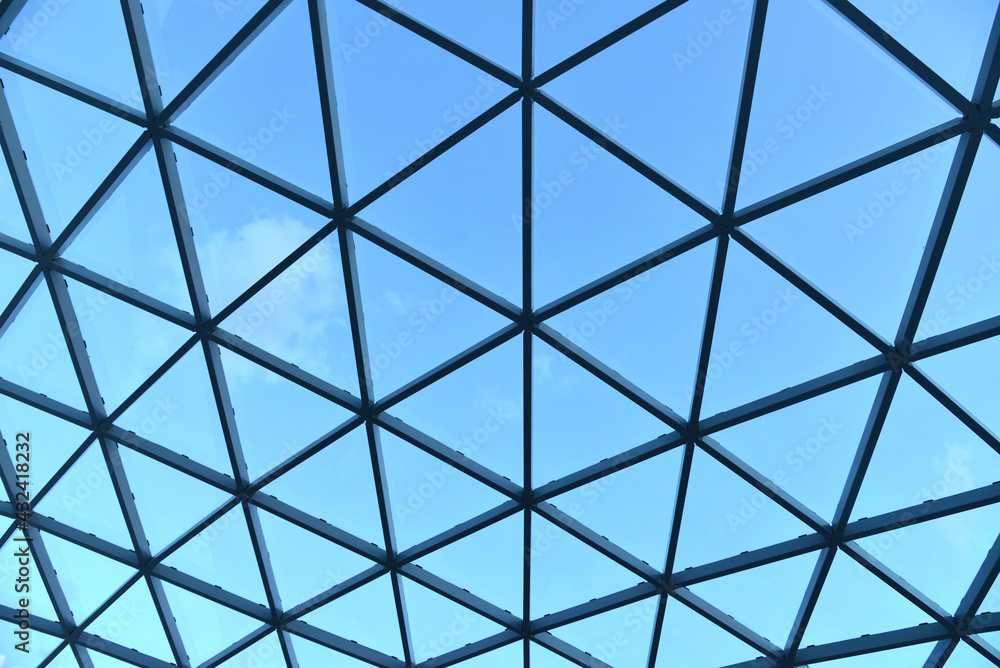 Modern glass roof and sky. Modern glass roof and sky.