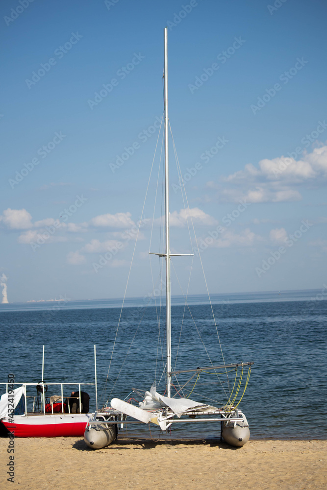 Naklejka premium regatta on the water, sports competitions at sea 