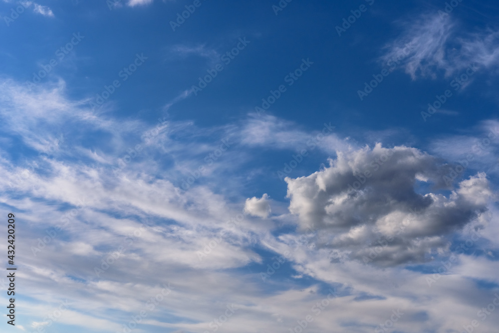 Blue summer sky with white clouds. Blue summer sky with white clouds.