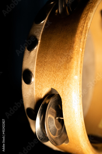 Closeup of Vertical Tambourine Zills and Rivets photo