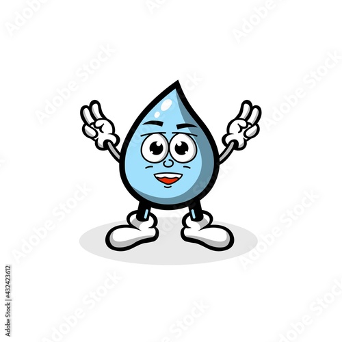 Cute smiling happy aqua water drop set collection. Vector flat cartoon face character mascot illustration.Isolated on white background.Water cute aqua drop character mascot logo idea bundle concept