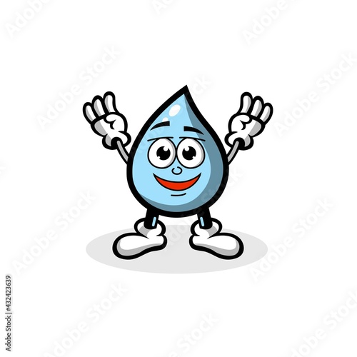 Cute smiling happy aqua water drop set collection. Vector flat cartoon face character mascot illustration.Isolated on white background.Water cute aqua drop character mascot logo idea bundle concept