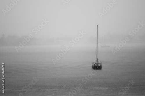 Sailboat under the weather  Black & White