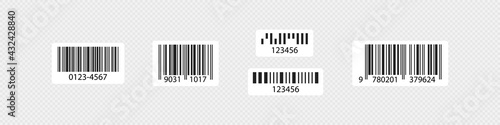 Bar code illustration. Scan sticker icon. Product number concept for your design in vector flat