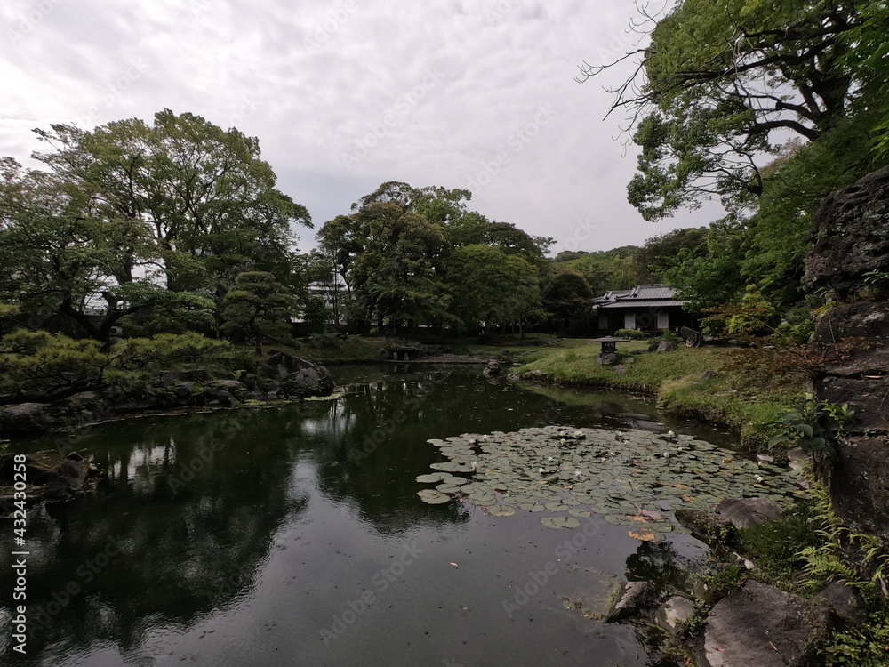 Obraz premium 旧島津氏玉里邸庭園、鹿児島
