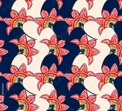 traditional oriental style motif pattern, ideal for textiles and decoration