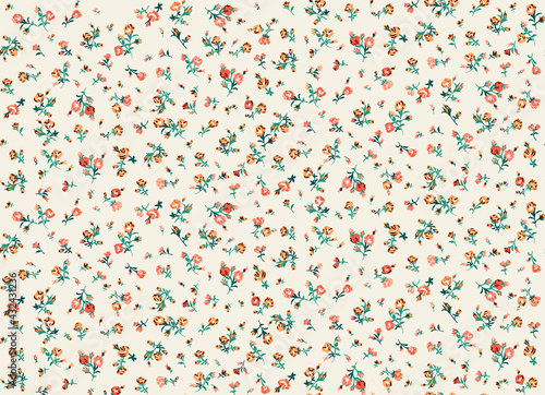 Floral liberty pattern. Plant background for fashion, tapestries, prints. Modern floral design perfect for fashion and decoration