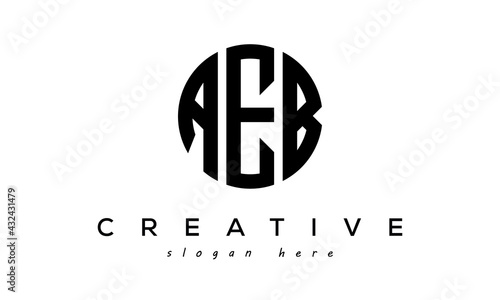 Letters AEB creative circle logo design vector photo