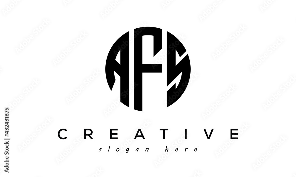 Letters AFS creative circle logo design vector vector de Stock | Adobe Stock