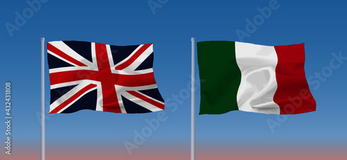 イタリアとイギリスの国旗