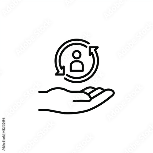 care customer icon, total inclusive service vector illustration on white background. color editable