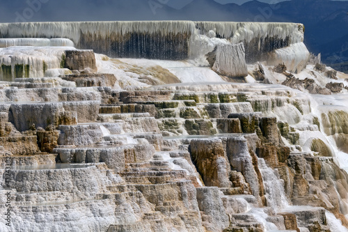 Yellowstone - Terraces of Main Spring. Water dripping.