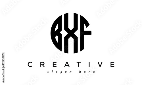 Letters BXF creative circle logo design vector photo