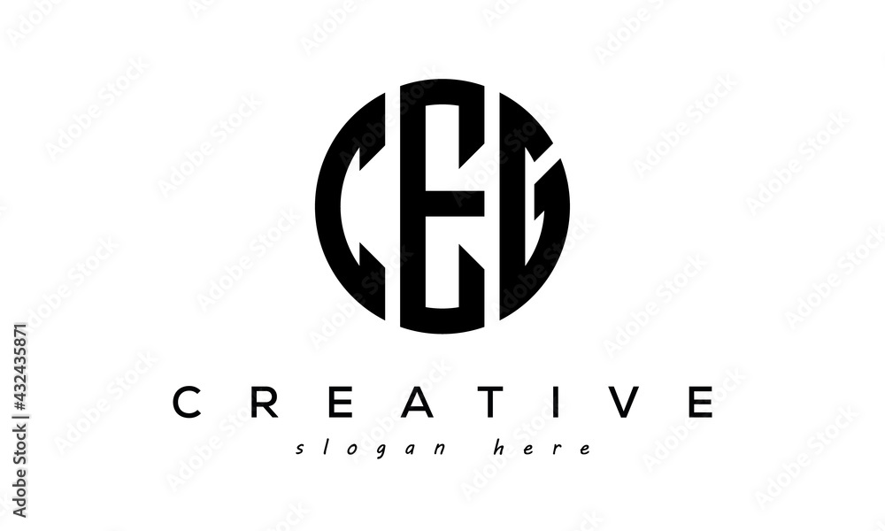 Letters CEG creative circle logo design vector - obrazy, fototapety, plakaty 