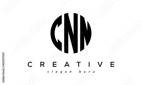 Letters CNN creative circle logo design vector