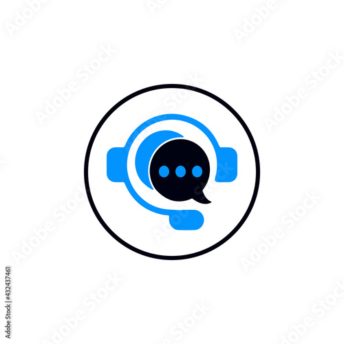 Creative chat icon in circle vector