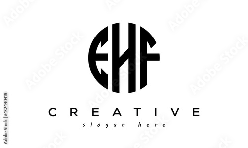 Letters EHF creative circle logo design vector photo