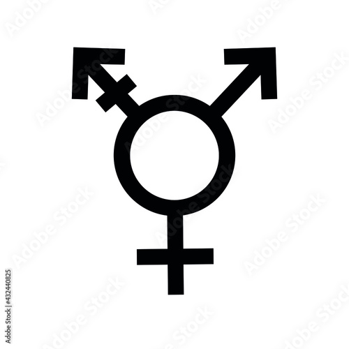 Vector flat trans transgender transsexual symbol isolated on white background