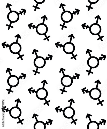 Vector seamless pattern of flat trans transgender transsexual symbol isolated on white background
