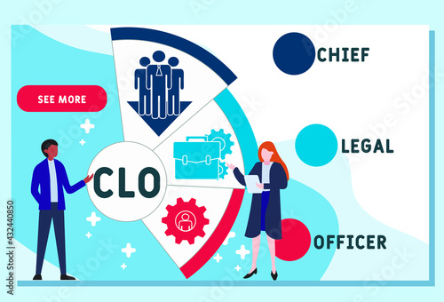 Vector website design template . CLO - Chief Legal Officer. business concept. illustration for website banner, marketing materials, business presentation, online advertising.