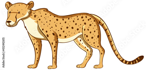 Leopard cartoon style isolated on white background