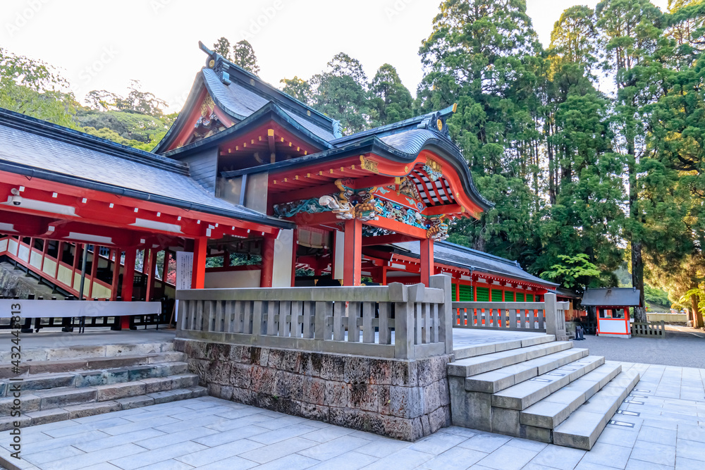 Fototapeta premium 霧島神宮 本殿 鹿児島県霧島市 Kirishima Jingu Main shrine Kagoshima-ken Kirishima city
