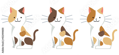 三毛猫のイラスト素材
