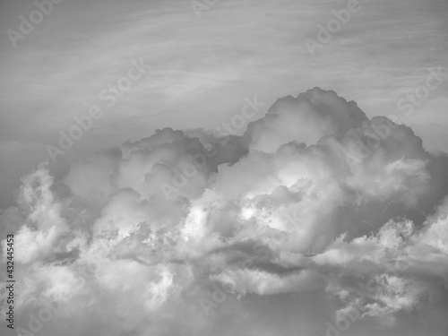 Dramatic stormy cloudscape in monochrome excellent for sky replacement of a background.