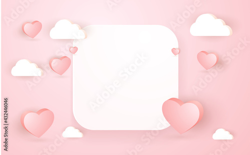 frame mockup with 3d love concept mothers day wedding invitation