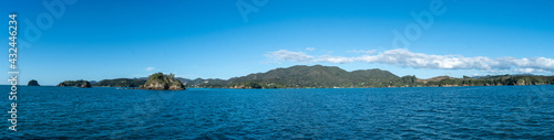 Panorama of the Bay of Islands looking towards Rawhiti, in New Zealand © agcreationsnz