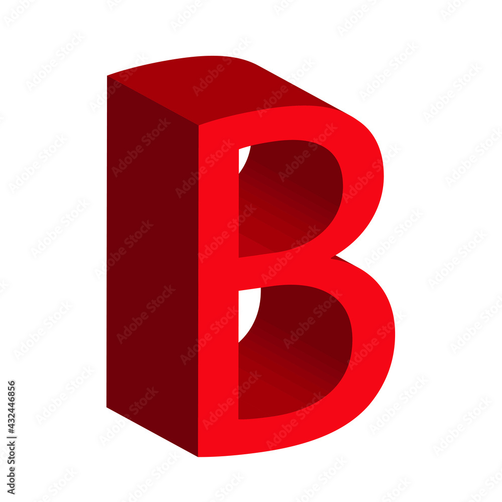 3d letter B simple clip art vector illustration 3d letter B simple clip art vector illustration