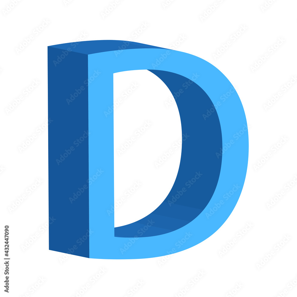 3d letter D simple clip art vector illustration 3d letter D simple clip art vector illustration
