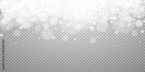 Bokeh lights isolated. Transparent blurred shapes. Abstract light effect. Vector illustration